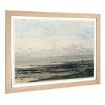 Big Box Art Framed Print of Charles-Francois Daubigny Woman by The Water Design | Wall Art Picture | Home Decor for Kitchen, Living Room, Bedroom, Hallway, Oak, A2 / 24.5x18 Inch / 62x45cm