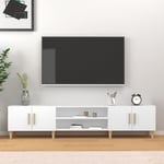 Meuble tv blanc 180x31,5x40 cm bois d'ingénierie The Living Store Blanc