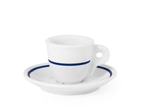 Royal Norfolk 7077900 Lot de 6 tasses à café en porcelaine blanche, décoration bleue, avec soucoupe, cc65