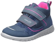 Superfit Boy's Girl's Sport7 Mini First Walker Shoe, Blue Pink 8010, 3.5 UK Child