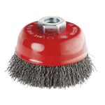 Brosse conique en acier ondulé 80 mm - PROVENCE OUTILLAGE - pour décapage dur et nettoyage agressif