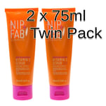 Nip+Fab Illuminate Vitamin C Scrub Fix Exfoliates Polishes Face Skin Twin Pack