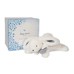 DOUDOU ET COMPAGNIE - Peluche Doudou Lapin - Blanc&Gris - 25 cm - Collection Happy Doudou - Peluche Très Douce - Idée Cadeau Naissance Bébé - Boîte Cadeau - Garantie Doudou Perdu - DC3735