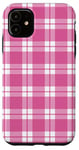 iPhone 11 Pink Checkered Plaid Flannel Gingham Pattern Checker Rustic Case