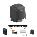 Somfy 1246284 – Motorisation pour portail coulissant Slidymoove 300 | Avec 2 télécommandes Keypop, 4 mètres de crémaillère, 1 batterie de secours, 1 feu clignotant, photocellules | Fabriqué en France