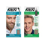 Just For Men Teinture Barbe Blond Homme M10 & Gel Colorant Cheveux Homme Blond H10, Couvre Les Cheveux Blancs, Pour Un Résultat Naturel