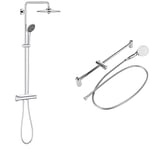 GROHE Colonne de douche mitigeur thermostatique Vitalio Joy 260, 50% & 27598001 Tempesta 100 Ensemble de Douche 2 Jets, Chromé