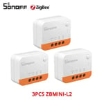 SONOFF MINI Inter/ZBMINI/ZBMINI-L2 Télécommande MINI Commutateur Zigbee/WiFi Smart Switch Control Via Alexa EWelink Google Home - Type ZBMINI-L2 3PCS