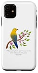 Coque pour iPhone 11 Romans 8:28 All Things Verse de la Bible avec motif fleur et oiseau