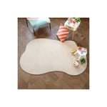 Décoweb - Tapis en matière recyclée de forme organique - Re-cycle - Beige - 120 x 180 cm