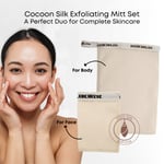 100% Natural Silk Exfoliating Mitt Set - Gentle Peeling & Effective Skin Care