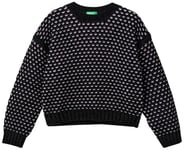 United Colors of Benetton Girl's Jersey G/C M/L 16CLC106U Sweater, Black, 120 cm