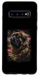 Coque pour Galaxy S10 Drapeau américain Leonberger