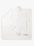 Petit Bateau Baby Sleepsuit, Bonnet, Bib & Blanket Gift Set, White