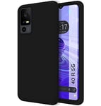 Tumundosmartphone Silicone Liquid Ultra Soft Case for TCL 40 R 5G Colour Black