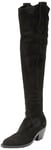 Pinko Femme Strauss Texano Cuissard Suede Botte de Western, Z99 Noir Limousine, 36 EU