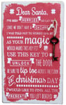 25x15cm Magic Key Hessain Plaque Vintage Rustic Santa Wall Decoration Home Party