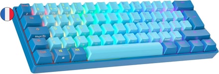 N60 Nova Clavier Mécanique de Jeu 60% | Hot Swap Gaming Keyboard | 62 Touches Programmables | RGB LED | Mac, PC Windows | AZERTY Français (Bleu, Gateron Pro Brown)