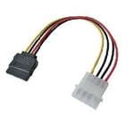 Nilox SATA 15broches - 5.25 4pin, F/M, 0.15m - Câble SAS (F/M, 0.15m, SATA 15pin, Molex 5.25" 4pin)