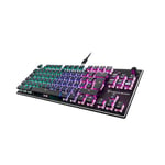 Turtle Beach Vulcan TKL - Clavier de Jeu mécanique Compact RGB, rétroéclairage AIMO LED Touche par Touche, interrupteurs linéaires Titan, Plaque supérieure en Aluminium, molette multimédia, Noir