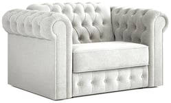 Jay-Be Chesterfield Fabric Cuddle Chair Sofa Bed -Light Grey Light