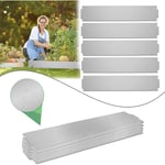 Aufun - Bordure de Jardin Exterieur, 35m Gazon Bordures en Acier Galvanisé pour Jardin Plantes Potager, 15 cm hauteur, Argent - Argent