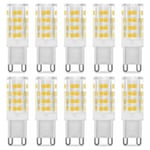 G9 5W LED-lampa, motsvarande 40W, Varmvit 3000K, 220-240V, 360° strålvinkel, 10-pack