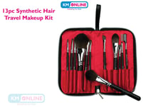 13-Piece Travel Makeup Brush Set–Synthetic Hair for Powder, Blush,Eyebrow & More