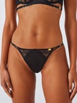 AND/OR Natalie Floral Lace Bikini Knickers, Black