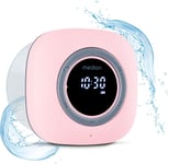 S66884 Radio de Douche avec Bluetooth (Radio de Salle de Bain,Radio FM,Ventouse,écran LED,IPX6 étanche,Batterie intégrée,MD43884) Rose(Q238)