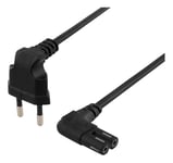 DELTACO Europlug (power CEE 7/16) (male) - Power IEC 60320 C7 Black 1m