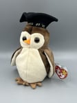 TY Beanie Baby Wise the Owl Bean bag Plush Soft Toy Retired 1997-98 Tag New