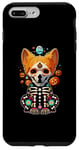 Coque pour iPhone 7 Plus/8 Plus Os de corgi mexicain Sugar Skull, Halloween, jour de la mort d'un chien