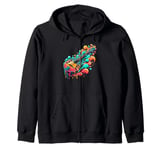 Splash Art Mandolin Instrument Musician Mandolist Zip Hoodie