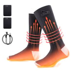 Todeco Chaussettes Chauffantes Homme Femme,2x5000 mAh Chaussettes Chauffantes Rechargeables Électriques avec 3 Niveaux de Température, Chauffe Pied pour Le Ski Chasse Randonnée