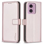 BINFEN COLOR Motorola Moto E14 / G04 / G04s / G24 4G Plånboksfodral - Roséguld