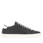 Armani Mens Leather Trainers in Navy-White Leather (archived) - Size UK 5