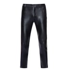 UK Mens Party Pants Slim Fit Bright Holographic Pants Classic Plain Trousers