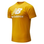 NEW BALANCE MEN'S ESSENTIALS STACKED LOGO T-SHIRT TEE TOP GOLD RETRO NEW BNWT XL