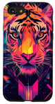 iPhone SE (2020) / 7 / 8 Tiger Animal Colorful Futuristic Cyberpunk Case