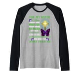 For My Sister In Heaven I Hide My Tears When Say Your Name Raglan Baseball Tee