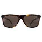 Hugo Boss Mens Classic by Rectangle Havana Crystal Sunglasses - Brown, Size: 56x16x145mm - Size 56x16x145mm