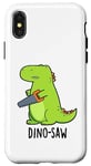 Coque pour iPhone X/XS Dino-saw Jeu de mots drôle dinosaure