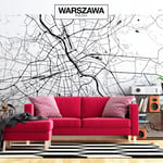 Fototapet Arkiio Självhäftande Warsaw Map