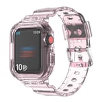 Apple Watch 41mm Series 7 Crystal Skal + Armband rosa