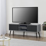 [en.casa] - Meuble tv Eskilstuna 120 x 30 x 47 cm Noir Gris Clair