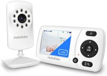 HelloBaby Video Baby Monitor, 960p Night Vision, No WiFi, ECO Mode, 2X Zoom