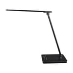 Unilux Lampe de bureau pliable Novy - Led intégrée Tête rotative Port USB Noir