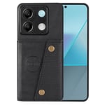 SKALO Xiaomi Redmi Note 13 Pro 5G PU Läder Skal med Plånbok - Sv Svart