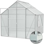 Serre De Jardin En Polycarbonate 4 Mm Et Aluminium Anodisé Avec Embase Jupiter Longueur De 321 Cm